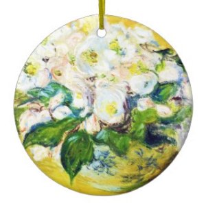 Monet Roses - Holiday Ornament